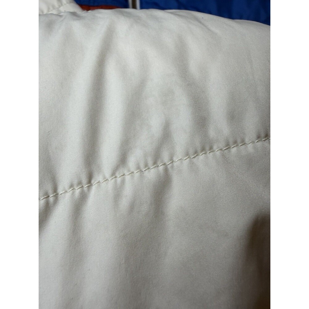 LL Bean Jacket Women’s Large Cream Mountain Classic Puffer Block Striped - Picture 14 of 15